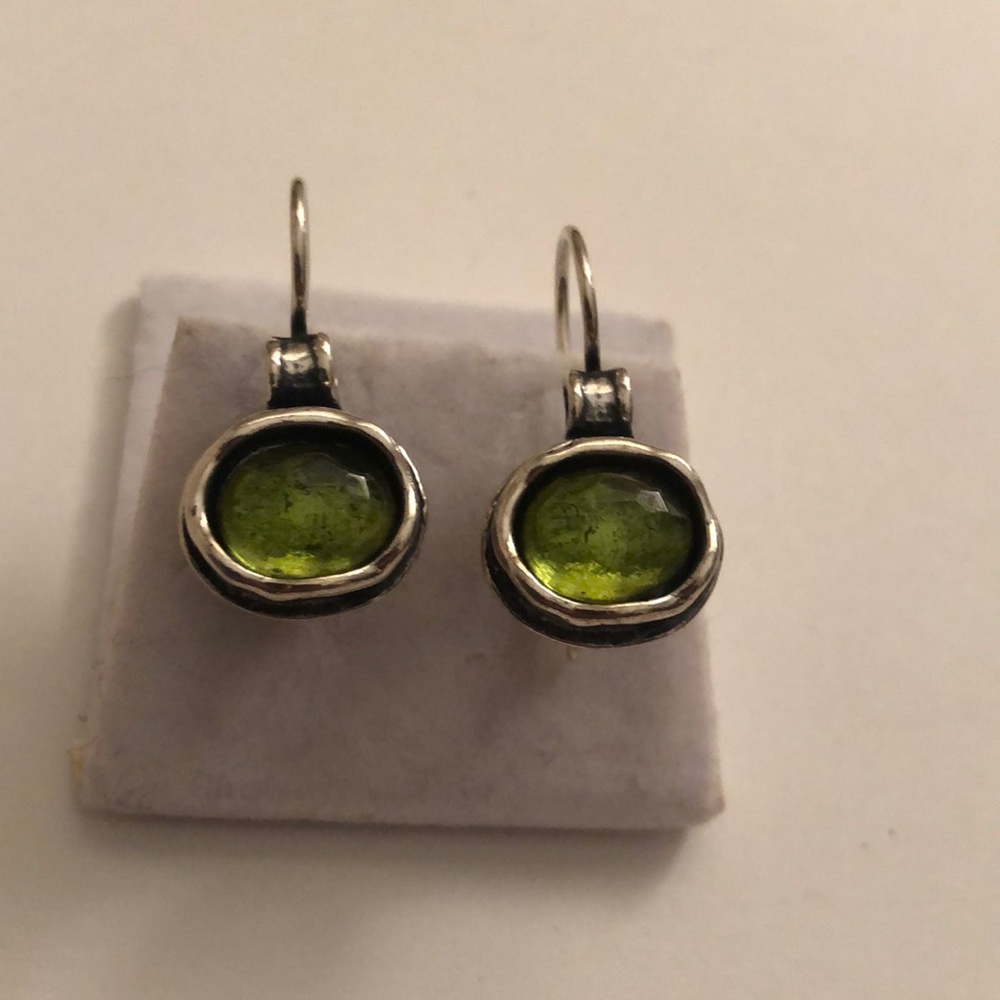 Vintage Sterling Silver Peridot Earrings